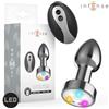 INTENSE ANAL TOYS INTENSE - PLUG ANALE VIBRANTE IN METALLO CON LUCI LED E TELECOMANDO - TAGLIA S