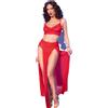 CHILIROSE SETS CHILIROSE - CR 4850 SET TOP E LEGGINGS ROSSI CON ACCESSORI DORATI M
