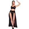 CHILIROSE SETS CHILIROSE - CR 4672 GONNA TOP NERA E PERIZOMA CON CATENE ORO XL