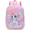 CRTLNYH Zaino con Unicorno, Borsa per la Scuola per Ragazze,simpatico zaino per ragazze borsa da viaggio borsa da scuola, (età 2-14 anni) (rosa-B)