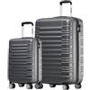 TRVLMORE Set Valigie Set 2 Valigie - Valigia Trolley - Set Trolley da Viaggio - Kit Valigie da Viaggio - Valige Set - Valigia per il Bagaglio a Mano e Valigia Grande - Grigio