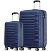 TRVLMORE Set Valigie Set 2 Valigie - Valigia Trolley - Set Trolley da Viaggio - Kit Valigie da Viaggio - Valige Set - Valigia per il Bagaglio a Mano e Valigia Grande - Blu