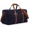 SID & VAIN® borsa da viaggio vera pelle CHASE grande XXL borsa da weekend borsone uomo donna blu prodotto artigianale