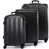 FERGÉ set di 3 valigie viaggio QUÉBEC - bagaglio rigido dure leggera 3 pezzi valigetta 4 ruote grigio