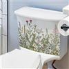 Jowxsx Adesivi per coperchio del water con foglie di piante e fiori, foglie verdi e floreali, decalcomanie per coperchio del WC, rimovibili e impermeabili, adesivi da parete per bagno, decorazione per