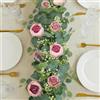 SOMYTING 4 ghirlande di fiori artificiali di eucalipto, vintage, fiori finti, peonie, vite di rose, verde, pianta decorativa da appendere alla parete per arco di nozze, decorazione per porta