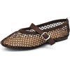 IF Mary Jane Ballerine Scarpe da Donna con Cinturino Borchie e Strass Brillantini Punta Tonda in Pelle Sintetica H90