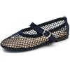 IF Mary Jane Ballerine Scarpe da Donna con Cinturino Borchie e Strass Brillantini Punta Tonda in Pelle Sintetica H90