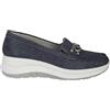 IGI&CO Mocassino Donna Blu 5653400 CAMOSCIO Stampato Tejus Laminato F.Gomma Zeppa 4,5CM