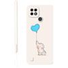 KARTXITAI Cover Compatibile con Realme C21, Elefante, palloncino, amore motivo Custodia con morbida in Silicone TPU con Assorbimento degli Urti e Anti-Graffio-Bianco