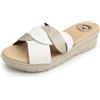 JOMIX Ciabatte Donna Estive con Plantare Anatomico Fasce Incrociate Morbide Sandali a Zeppa Comodi Suola Leggera Antiscivolo Slip On per Casa Città Vacanza