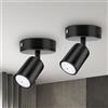 Dehobo Faretti da Soffitto GU10, Faretto LED Interno Orientabile 2 Pezzi | Faretti da Parete Nero, Lampadario LED Moderna da Soffitto per Corridoio Entrata o Scale, Lampadina non Inclusa