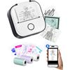 Memoking Mini Stampante Termica T02 Stampante Termica Portatile Bluetooth Print Pod | Portable Mini Printer per Grafici di Studio, l'apprendimento, Appunti di Studio, Diagrammi Anatomici, Foto, Regalo, Nero