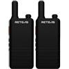Retevis RT622P Walkie-Talkie, PMR446 1620 mAh Portatile Ricetrasmittenti Ricaricabile, USB-C, VOX Vivavoce, Negozio Mini Ultra Sottile Walkie Talkie Professionali per Famiglia (2 Pezzi, Nero)