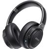 Uliptz Cuffie Wireless Bluetooth, 65 Ore Autonomia Stereo HiFi Over Ear | Cuffie Bluetooth 6.0 con Microphone, 6 EQ Modalità, Pieghevole Leggero e compatto per Viaggio/Ufficio/Telefono/PC Nero