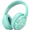 Uliptz Cuffie Wireless Bluetooth, 65 Ore Autonomia Stereo HiFi Over Ear | Cuffie Bluetooth 6.0 con Microphone, 6 EQ Modalità, Pieghevole Leggero e compatto per Viaggio/Ufficio/Telefono/PC Verde