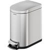 Garvee Pattumiera da bagno in acciaio inox da 6 litri, con coperchio, sottile e impermeabile, per camera da letto, piccola pattumiera in metallo con secchio interno, maniglia posteriore, coperchio a