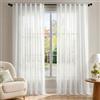 Deconovo Tende per Interni in Voile Effetto Lino, 2 Pannelli, 140x280 cm | Voile Morbido ed Elegante con Passanti Nascosti, Filtrano la Luce Naturale, per Soggiorno e Camera da Letto, Bianco Naturale