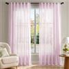 Deconovo Tende per Interni in Voile Effetto Lino, 2 Pannelli, 140x280 cm | Voile Morbido ed Elegante con Passanti Nascosti, Filtrano la Luce Naturale, per Soggiorno e Camera da Letto, Rosa