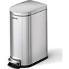 Garvee Pattumiera da bagno in acciaio inox da 10 litri con coperchio, sottile e impermeabile, per camera da letto, cestino in metallo con secchio interno, maniglia posteriore, coperchio a