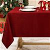 Softalker Tovaglia Rossa da Esterno 320x140 cm Rettangolare con Motivo a Righe Jacquard Tovaglie Antimacchia Lavabili Adatta Decorare per Ristoranti,Picnic,Compleanni e Feste (12-18 Posti,1 Pezzo)