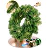 ArtiTree Ghirlanda Natalizia con Illuminazione LED, Verde, 40 cm | Folta e realistica, con illuminazione LED bianco caldo, timer 6 h e batteria. Ideale per porte interne, pareti e tavoli