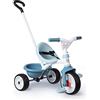 Smoby - Triciclo Be Move Boy, 7600740332, + 15 Mesi, Triciclo Evolutivo,Struttura di Metallo, Ruote Silenziose, Asta di Spinta
