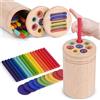 Gaethra Giochi Montessori 1 Anno, Montessori 1 Annoin Legno, Colorato Montessori per Motori Sensoriale Bambini Regalo Bambina Bimbo 1 2 3 Anni (2 in 1)