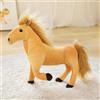 Champracer Peluche a forma di cavallo, 32 cm, realistico, in piedi, giocattolo di peluche (cavallo marrone)