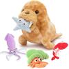 MorisMos Peluche Tricheco Animali Marino Giocattolo di Peluche Realistico Morbido Carino Regalo Natale per Bambini Ragazzi Ragazze Compleanno Decorazioni 45cm