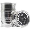 KEEDA RC Auto Diametro 52 mm/2,05 pollici, cerchioni in plastica da 12 mm, ruote esagonali per 1/10 RC On Road Touring Racing Drift Car (profondità di inserimento 6 mm, nero e argento)