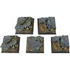War World Gaming Basi Quadrate Rocciose Campo Di Battaglia Fantasy x 5 (40mm) - 28mm Wargame Terrain Modello Diorama