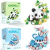 QuidToyzian Mini Mattoncini da Costruzione Panda, Set di Mattoncini da Costruzione, Mini Animali Set di Simpatici, per Bambini a Partire dai 6 Anni, Regalo di Compleanno