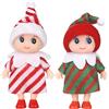 POPOYU 2 Pezzi Elfo di Natale Piccolo,Mini Elfo Natale Pupazzo,Piccoli Elfi Elfi di Babbo Natale Baby Bambola Natale,Elfo di Natale Piccolo Bambola Mini Elfi Bebè per Ragazze Ragazzi Compleanno Natale