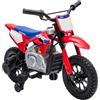 AIYAPLAY Moto Elettrica per Bambini 3-8 Anni 12V Honda CRF 450R, Rosso | Batteria al Litio, Motorino Elettrico per Bambini con Sospensioni, Rotelle Rimovibili, 3-6 km/h Mini Moto, Max 30kg