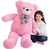 EARTHSOUND Orsacchiotto Gigante Peluche Grande Orso - Grandi Enorme Grandezza Naturale Jumbo Simpatici Animali di Orsi Grassi Oversize - Regali per Bambini Ragazze Ragazzi (Rosa, 120cm)