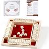 Flero Shut The Box - Gioco a dadi per 4 giocatori - Gioco di tattica e calcolo (Rosso) - Gioco da tavolo, giocattolo educativo, gioco didattico per bambini e adulti - 8 dadi