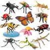 TOYMANY Set di 12 giocattoli realistici a forma di insetti | Decorazione per feste a tema insetti, in plastica, giocattolo educativo, uova di Pasqua, Halloween, decorazioni per torte