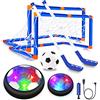 HOYIBO Pallone Calcio Fluttuante - 3-in-1 Air Hover Calcio con Luci LED Paracolpi in Bchiuma Floating Air Soccer Giocattoli Sportivi Esterni Indoor per Ragazzi Ragazze Bimbi 3 4 5 6 7 8-12 Anni