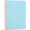 luvtree Carta di ricarica a righe A5, pagine colorate per raccoglitori A5 ricaricabili a 6 anelli, inserti di ricarica per raccoglitori perforati a 6 fori, compatibili con penna stilografica, double face