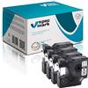 specmark 40913 S0720680 - Nastro adesivo 9 mm x 7 m, set da 4 pezzi, nero su bianco