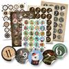 Logbuch-Verlag Adesivi numerati calendario dell'avvento, 5 x 24: stickers con numeri natalizi per sacchetti, scatole, bicchieri, decorazioni fai da te, etichette adesive, Ø 4 cm