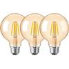 HUAMu Lampadine LED Filamento Attacco E27 Forma G80 - 4W Equivalente a 40W, 400 Lumen, Colore Bianco Caldo 2700K, Vetro Ambrato, Vintage Retrò, Non Dimmerabile - Confezione da 3 unità