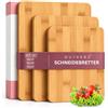 Gutherz® Tagliere in legno di bambù, set da 3 pezzi, naturale, senza vernice, antibatterico, 38 x 25 cm, 30 x 20 cm, 22 x 15 cm, pre-oliato, pronto all'uso, durevole e delicato sui coltelli, spessore