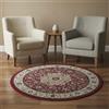 SaRani Tappeto Stile Orientale in Viscosa con Frange, Pelo Corto, Sottile, Morbido e Lucido, Lavabile in Lavatrice, per Salotto Camera Ingresso e Corridoio (Bordeaux, Cerchio 80x80 cm)
