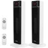 Aigostar 2000W Riscaldatore Elettrico Portatile, Ventilatore Riscaldante PTC, Telecomando, Oscillazione a 70°, 4 Modalità, Timer 24 Ore, Display LED, Protezione da Surriscaldamento*2