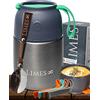 Limes 8 Contenitori alimentari termos pappa neonati 500 ml - in acciaio INOX, a prova di perdite, per alimenti per bambini, per la dieta e il porridge istantaneo (grigio/verde 500 ml)