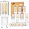 VIIIVA Lampadina LED G9, luce bianca calda, dimmerabile, confezione da 12 pezzi, 2700 K, 3 W, lampadine alogene da 45 W, G9, 480 lm, lampadina a risparmio energetico AC220-240 V, angolo di diffusione 360°