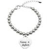 Vero Bijoux Bracciale Donna con ciondolo a cuore con Incisione Personalizzata - Bracciale donna con nome e dedica in Acciaio inossidabile water resistant - Incisione laser permanente - Made in Italy