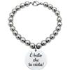 Vero Bijoux Bracciale Donna personalizzato con incisione nome e dedica - Bracciale in acciaio inox Made in Italy